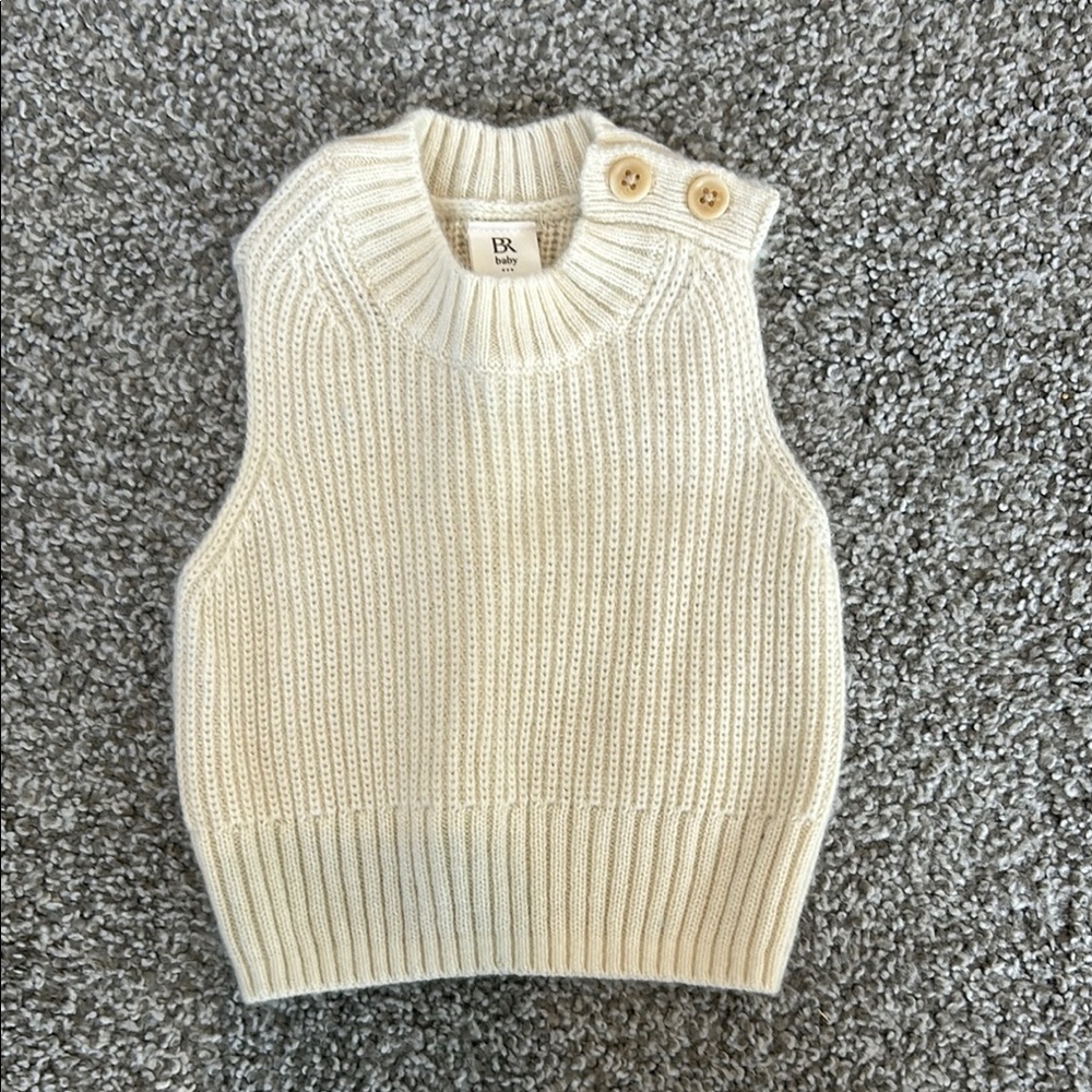 Ivory Knit Sweater Vest